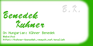 benedek kuhner business card